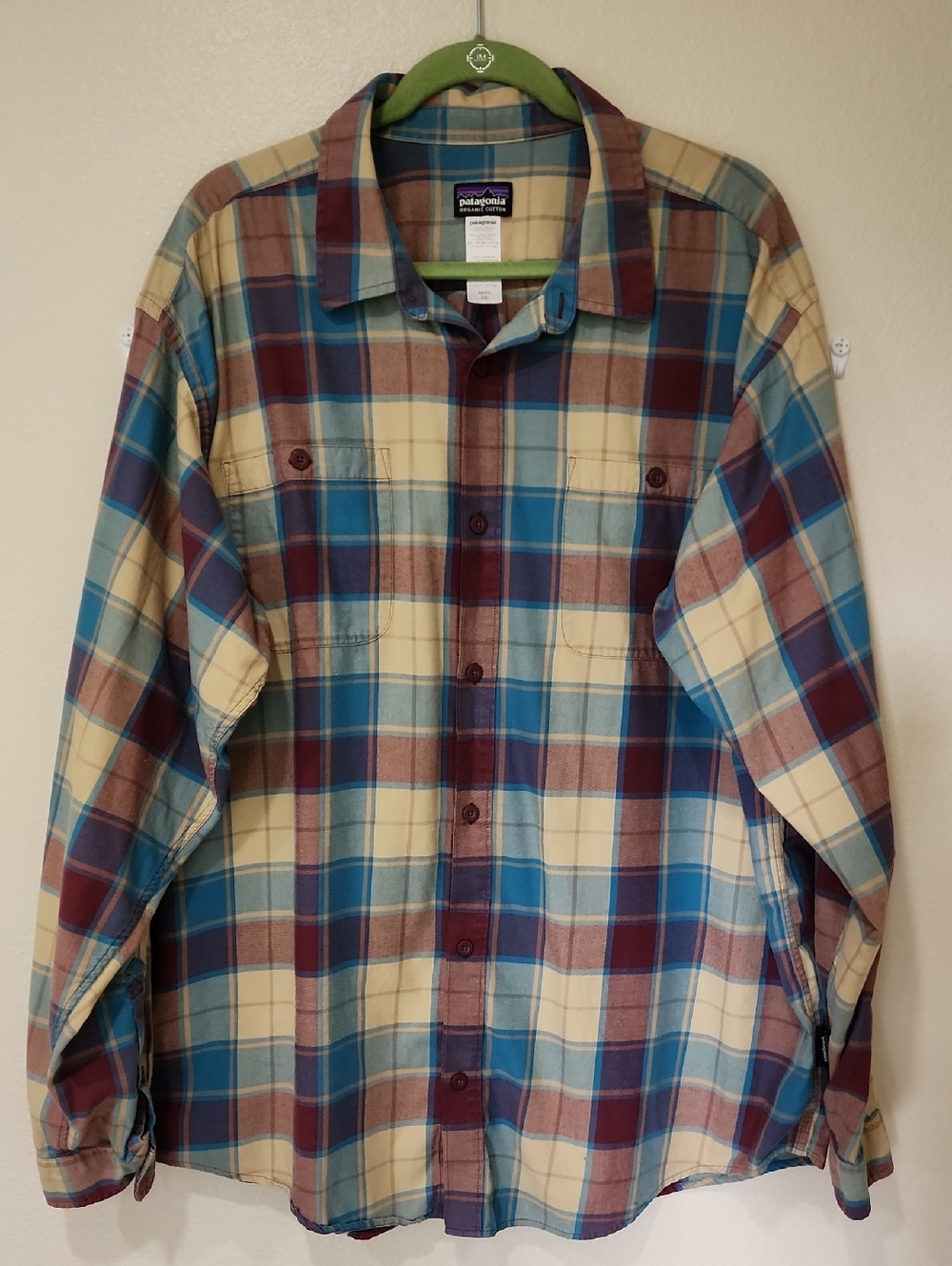 Patagonia Fjord Flannel Shirt Organic Cotton Midweight Long Sleeved size XXL